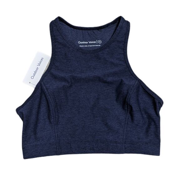 NWT OUTDOOR VOICES Athena Crop Top Navy M - Picture 2 of 7